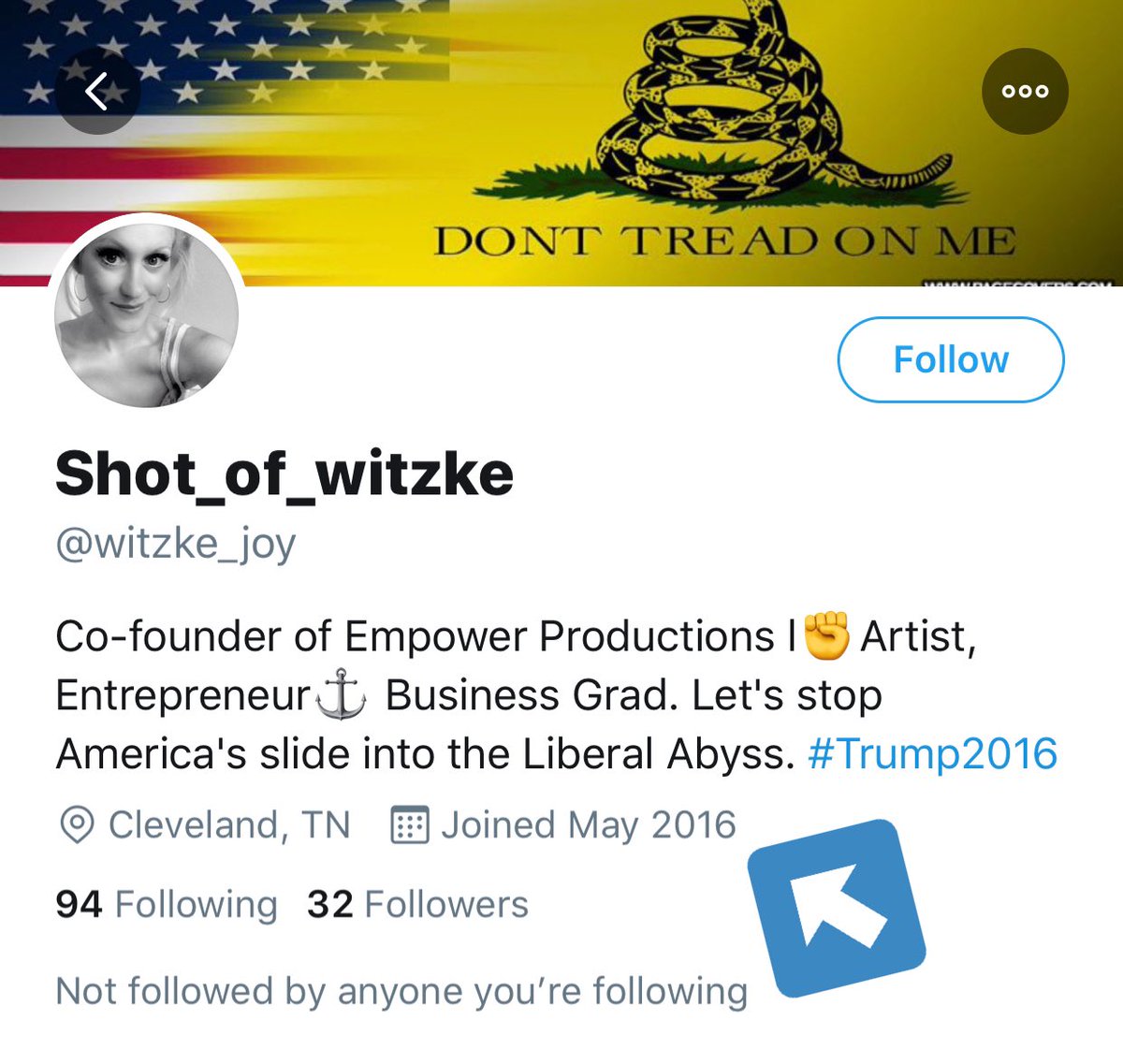 Lauren Witzke’s main Twitter account was started in March of 2019.However, Resist Programming discovered another one of Lauren’s Twitter accounts,  @witzke_joy, that was started in May 2016 when Lauren lived in Tennessee.