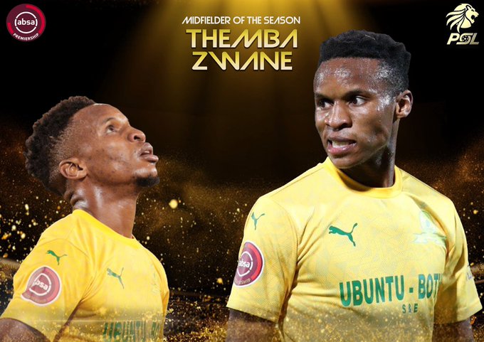 Themba Zwane wins the ABSA Premiership Midfielder Of The Season! Congratulations Mshishi!
#PSLAwards #PSLAwards20 #Diski365 https://t.co/u3xXRiqmBA
