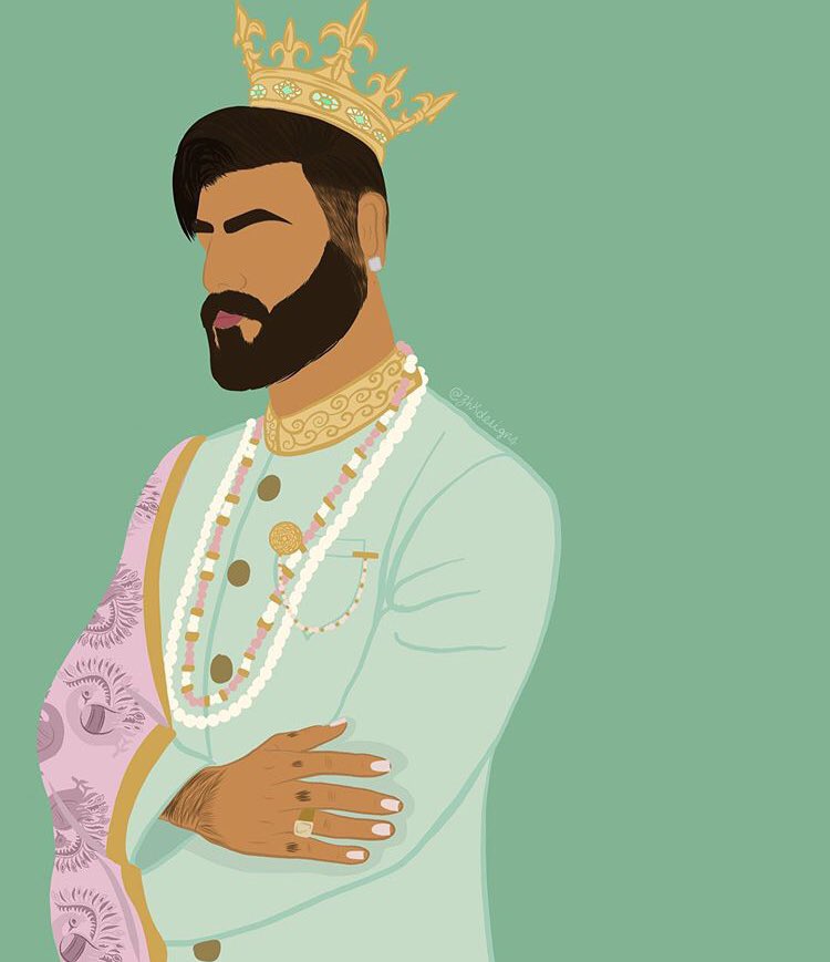 Ainsi, le Sherwani est un vêtement qu’on pourrait qualifier de royal et que l’on porte lors de grandes occasions. (Crédit des dessins:  @zhkdesigns sur Instagram)