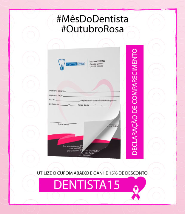 ImpressoDentes's tweet photo. Compre agora a declaração de comparecimento para sua clínica. #MêsdoDentista Boa tarde Doutores 👩‍🔬👨‍🔬, mês de Outubro é o mês de vocês e por isso todo nosso site está com 15% de desconto 😱😱 incluindo o cupom DENTISTA15.  #ImpressoDentes #Dentista #Odontologia https://t.co/DYvbD8EmRV