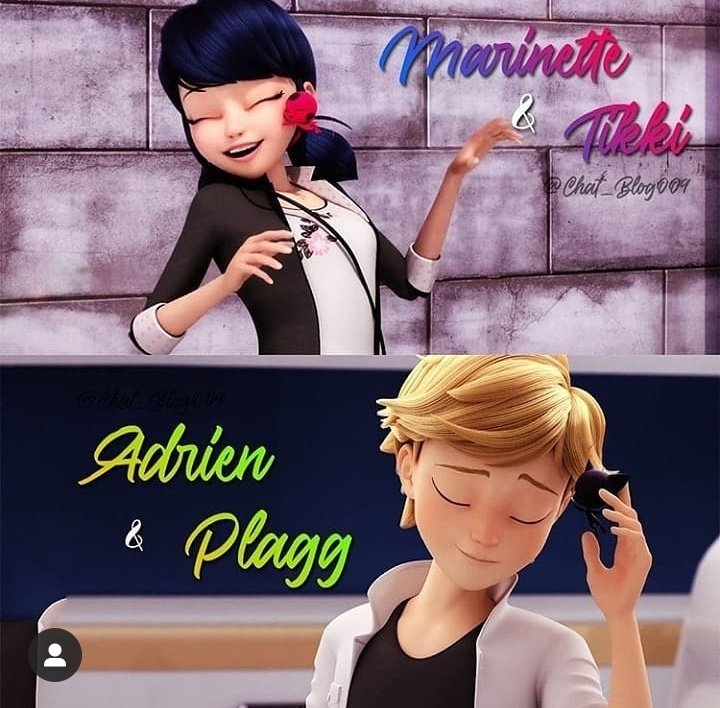 Miraculous Ladybug - Tikki e Marinette = Ladybug - Plagg e Adrien = Chat  Noir