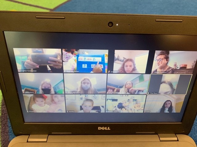 FortMyersHS's tweet photo. Little Wave teachers making magic happen via daily virtual preschool lessons. Great job Miss Daphnee and Miss Karen! #littlewave #futureteachers https://t.co/Euyjt5x05j