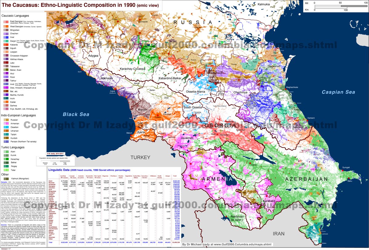 2/13: ..in the Caucasus to make sense of the role of history and migration in how such a small parcel of land became home to people representing 40+ ethnic groups, 50+ languages in the Indo-European, Mongolic, Semitic and Turkic language families (source:  https://bit.ly/34j6h2g )