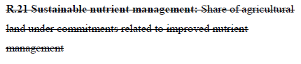 delete targets and indicators for reducing nutrients