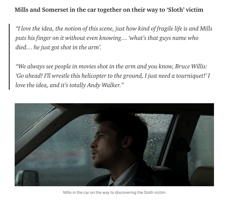 Here's an example of the sort of stuff Fincher talks about during the commentary to Se7en  https://tomdavidson92.medium.com/david-fincher-has-lots-of-ideas-se7en-4ea380a68d30