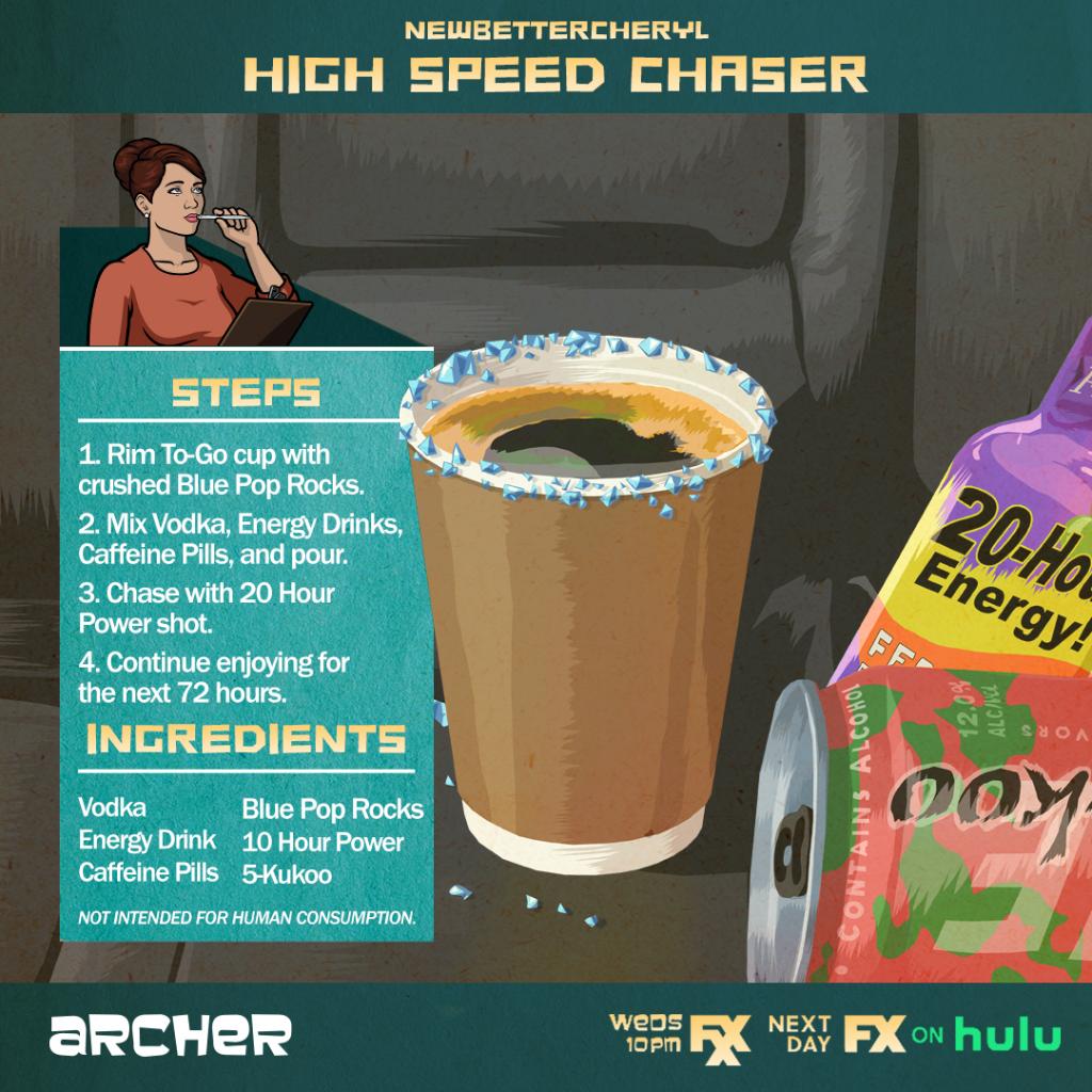 archerfxx's tweet image. Warning: Don’t drink more than one of these. Or even one of these, really. #ArcherFXX #FXonHulu