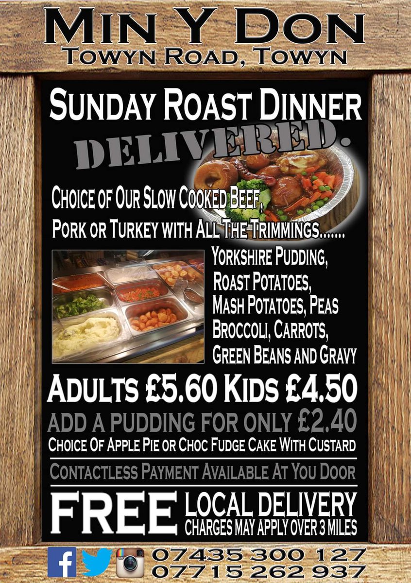 Orders now being taken for this Sunday. #myd #sundaydinner #sundaydinnerdelivery #sundayroast #towyn