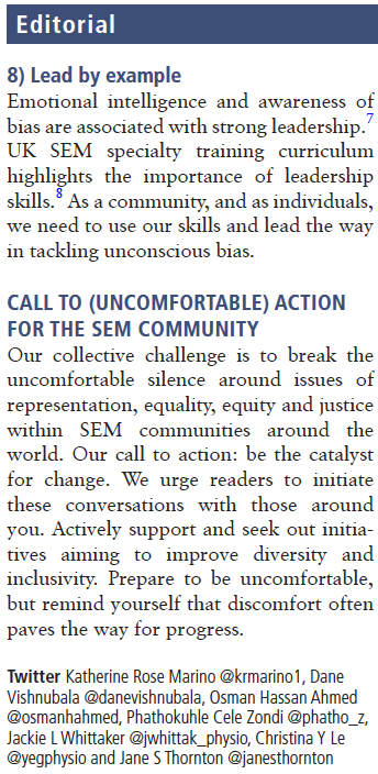 Highlighting an important issue - one we would implore those with access to BJSM to take time to read

Embrace your discomfort: leadership and unconscious bias in sport and exercise medicine

👏 <a href="/krmarino1/">Katie Marino</a> <a href="/DaneVishnubala/">Dr Dane Vishnubala</a> <a href="/JaneSThornton/">Dr. Jane Thornton OLY</a> &amp; co

ow.ly/hRkz50BW27w