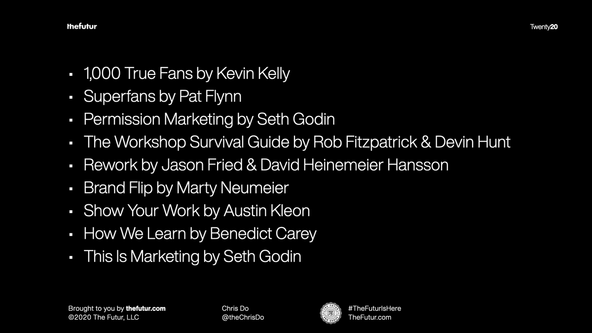 theChrisDo's tweet photo. Here are some books and articles you'll want to read if you want to learn "how to teach what you know and make a living". @Adobe #adobemax https://t.co/NUBT4Bp7GR