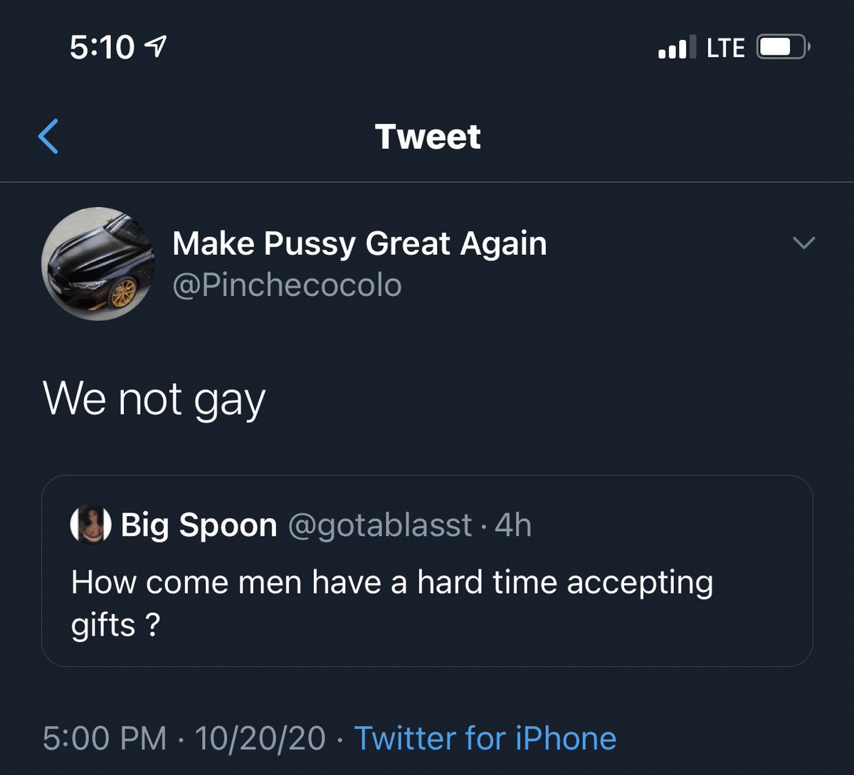 It is GAY to receive gifts and tokens of appreciation.