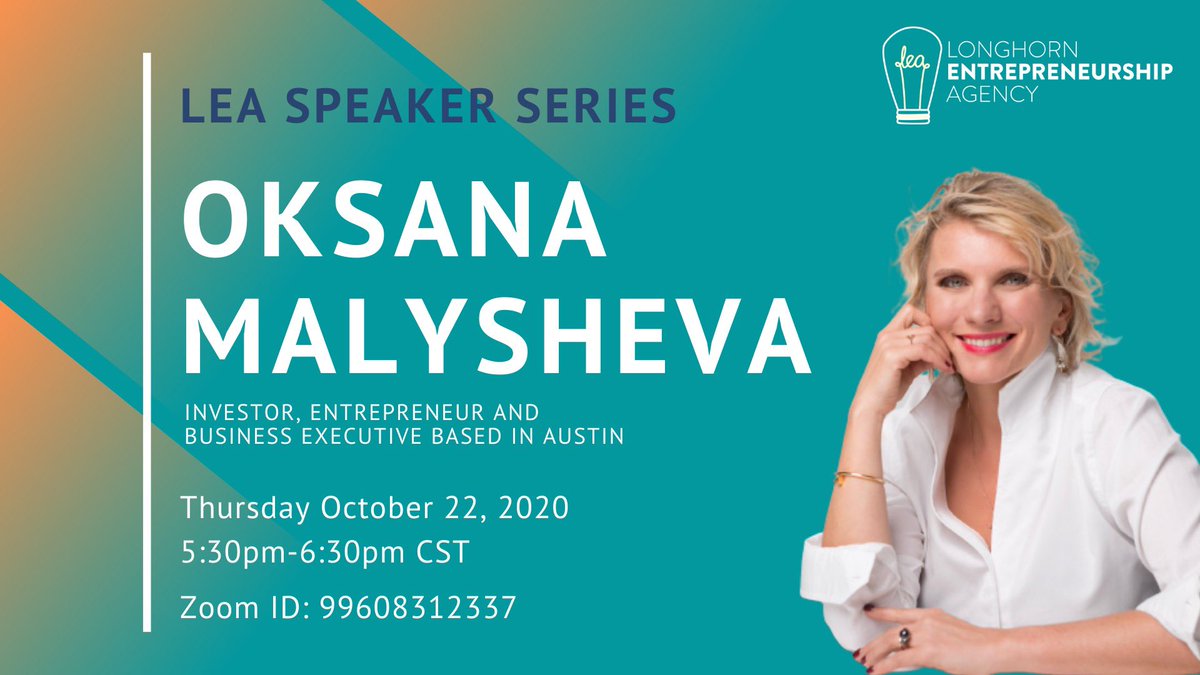 We’re honored to be hosting <a href="/Oksana_ATX/">Oksana Malysheva 🇺🇦</a> later this afternoon! Swing by for an in depth conversation on entrepreneurship, investing, and more.