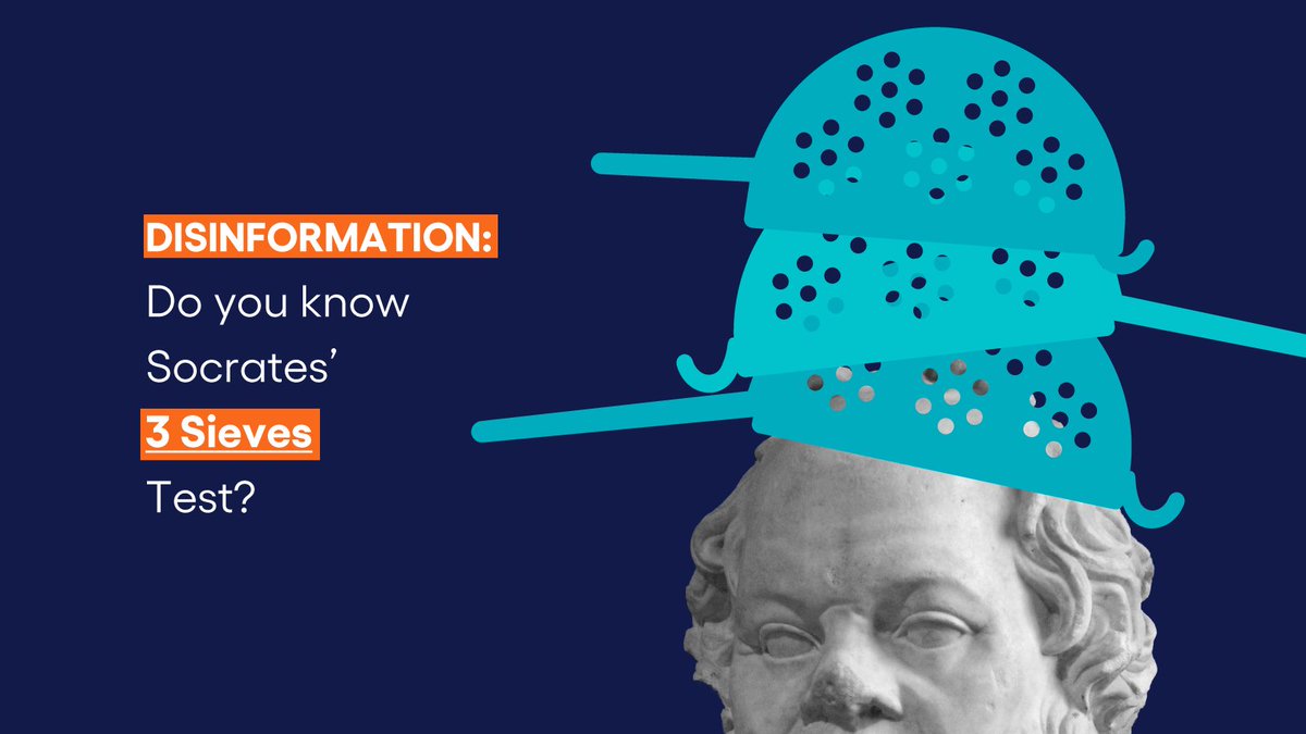 Socrates' three sieves test was invented to see if an information should be shared... and it's still relevant today. bit.ly/349J6qY #Socrates #philosophy #information #disinformation
