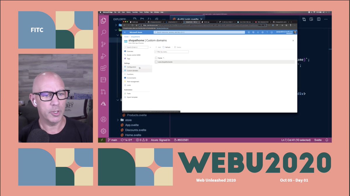 What you missed at #WebUnleashed:
<a href="/John_Papa/">John Papa</a> from Microsoft presents a step by step demo to deploy a web app with your favorite web framework in MINUTES! #WEBU20 #Azure #globalscale #frontendframework