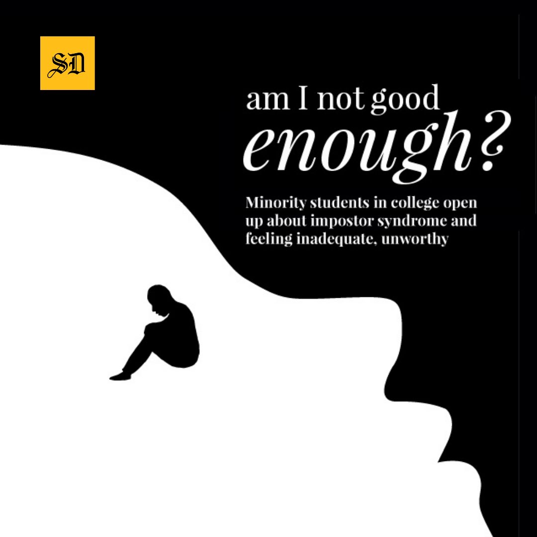 SpartanDaily's tweet photo. (1/2) Read more how impostor syndrome affects students from minority communities, the problematic usage of the term and how to overcome those feelings of inadequacy.

Writer: Bryanna Bartlett @brybartlett 
Illustration by Marci Suela @marcesway 

Full story linked below! https://t.co/hYvEBYuJi7