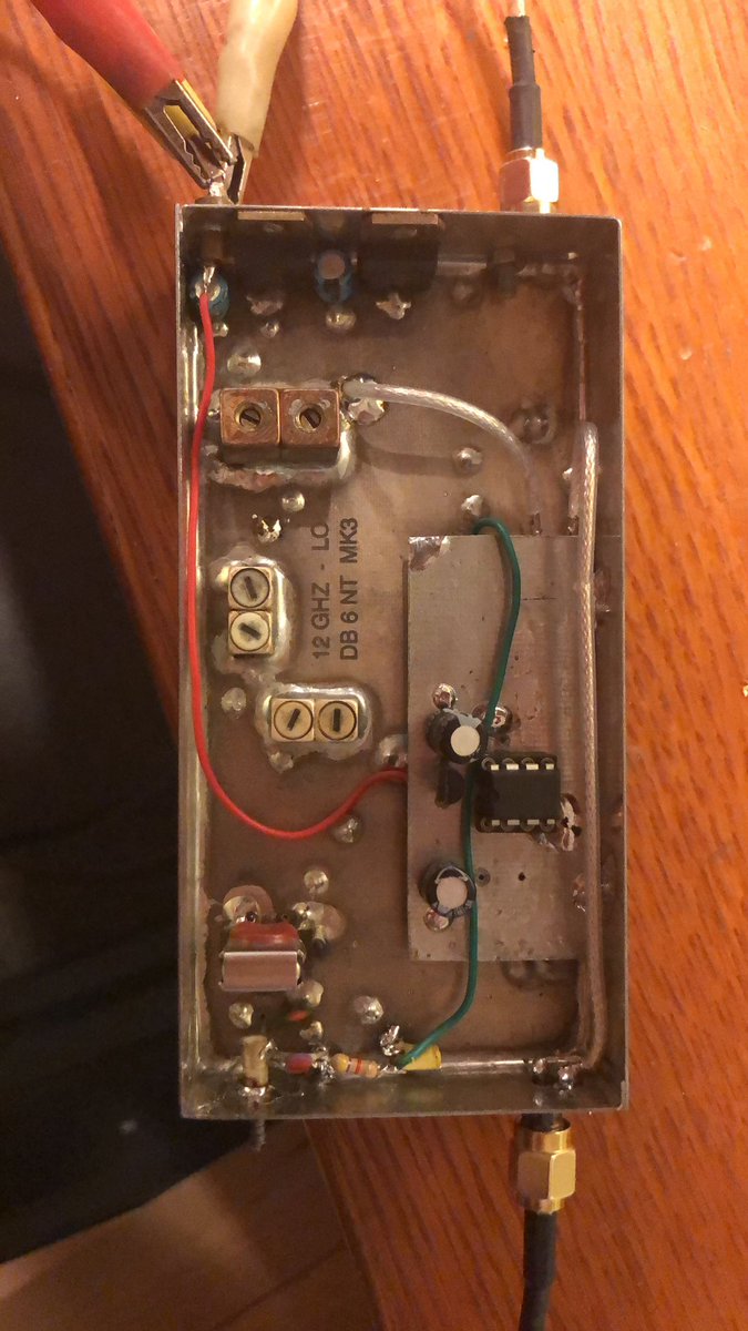 I locked my 11736MHz LO for 47GHz to 10Mhz. Super simple, an ADF4113 and a ATTINY13.