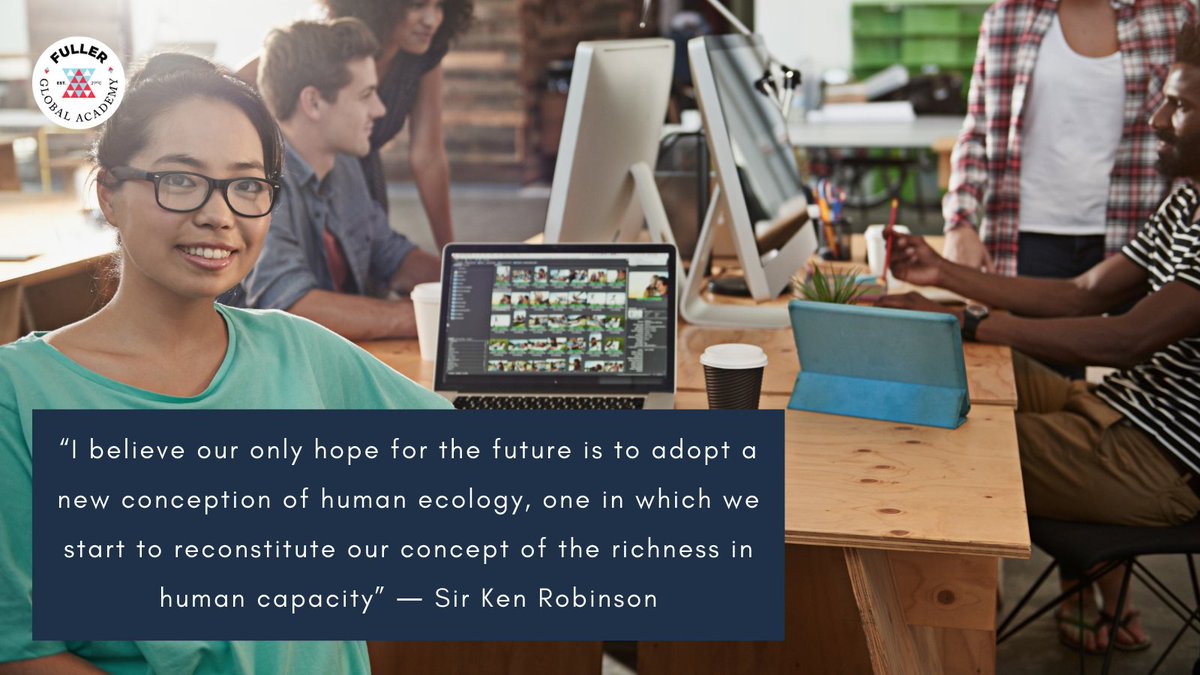 fulleracademy's tweet image. Wonderful quote by #SirKenRobinson. At Fuller Academy, our goal is to tap into the #highestpotential of all students. The relationship between humans and their natural, social, and built environments is complex, and our #educationalmodel reflects this.