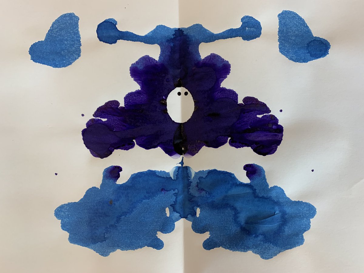 Select different coloured ink or paint and create random blobs onto a page. Unfold and see what patterns form