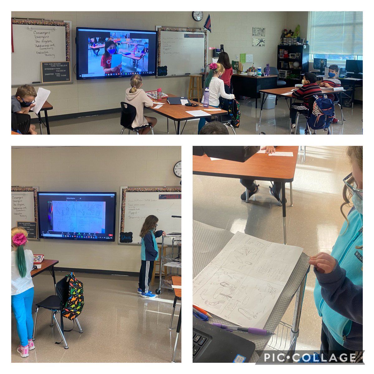 kelzwilli's tweet photo. Great presentations today of their ‘How to Survive Going Back to School in a Pandemic!’ Inspired by ‘Scaredy Squirrel’. ❤️Affective in 3rd Target today!  @CobbAlp @MtnViewES @JenniferAGates @alibrisse #lovetothinkhere #makewritingfun https://t.co/IDpIpqpquf