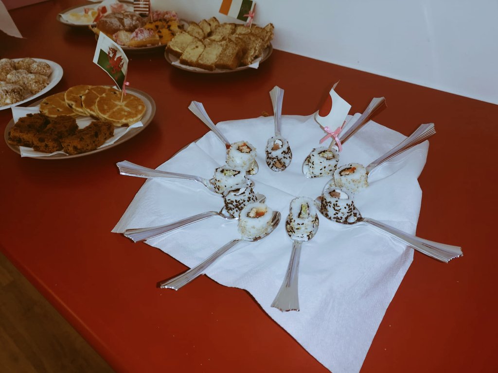 KristelDaviesOT's tweet photo. Celebrating A socially distanced World Food Day 2020 @ Taith Newydd. Lovely taster menu from around the globe 🌏 enjoyed by all 👏 @ReaJones @nom__x @erinlouisesmith @joanne_eggett @SBUHBOT https://t.co/pfNormYUwY