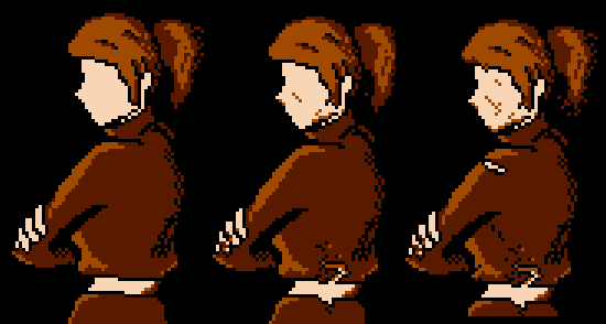 CrazyGroupTrio's tweet photo. In Ashen House did you notice that Arica appears more beat up the lower her health is? That's called polish my friends. It's also a waste of bank space, but it sure is neat. https://t.co/6TULnCr58o #NESmaker #ByteOff2020 https://t.co/OeAHhk9L2b