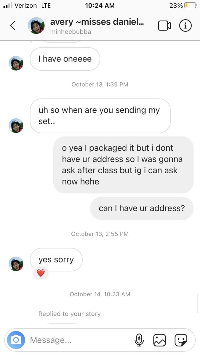 so I put everything back ufs n she dmed me like “I know when I’m getting paid” and I just said ok bc i didn’t believe her at this point then she dmed me asking when I was gonna mail the hyeongjun set even tho she knew I’d ship it together with the stuff she was supposed to buy