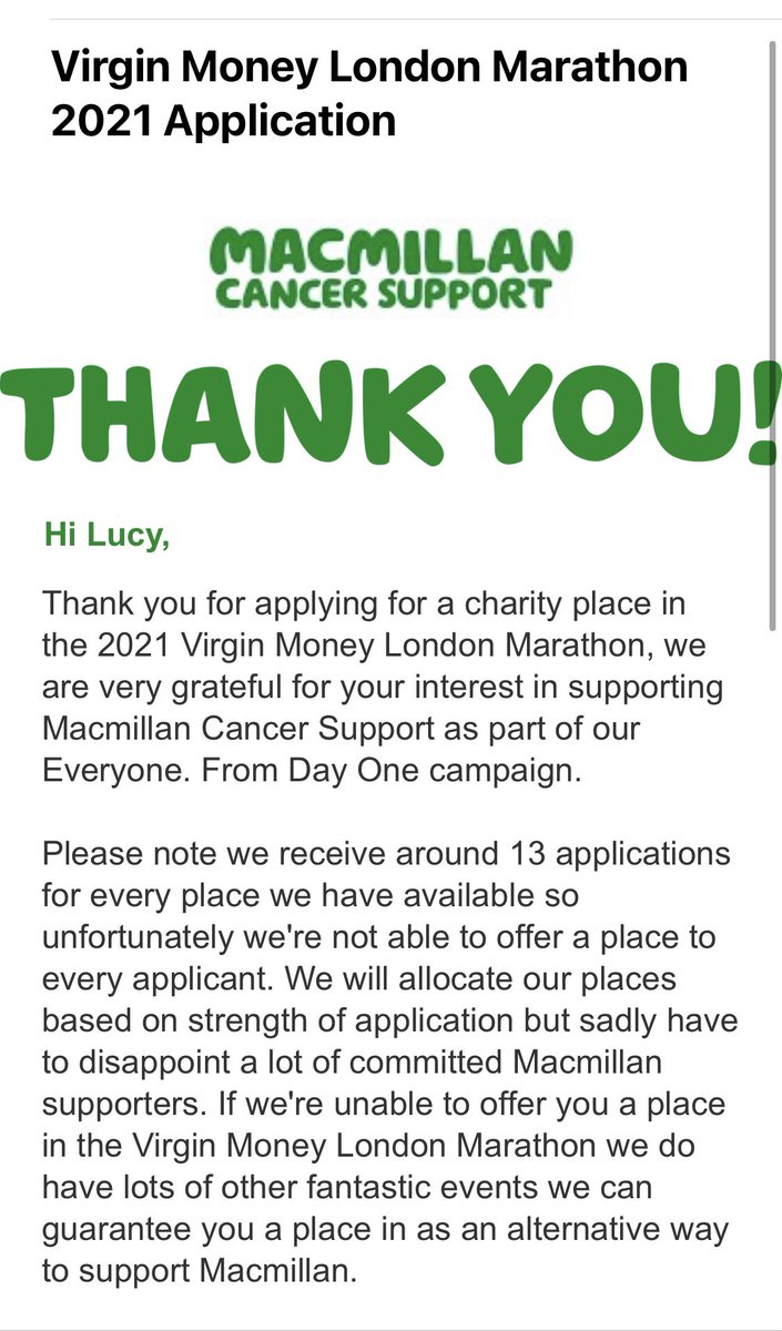 After all the news this year and hearing who the London Marathon Charity was it only called for one thing!! The application is in....fingers and toes crossed for my next fundraising challenge 🤞🏻<a href="/macmillancancer/">Macmillan Cancer Support</a> @TeamMacmillan
