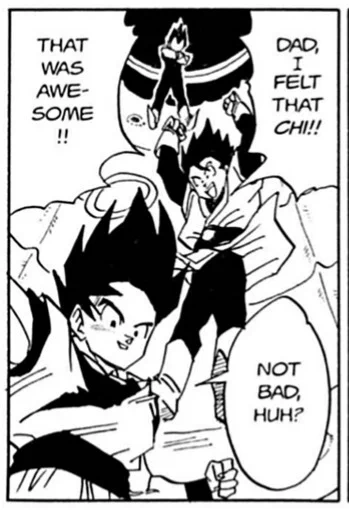 @mannyfresh203 @Struggler2Dark Which is odd to me because it's also framed by Gohan showing genuine joy at his dad's fighting abilities too. 