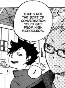 kuroo finding excuses just to talk to tsukishima who totally isn't (is) his crush 