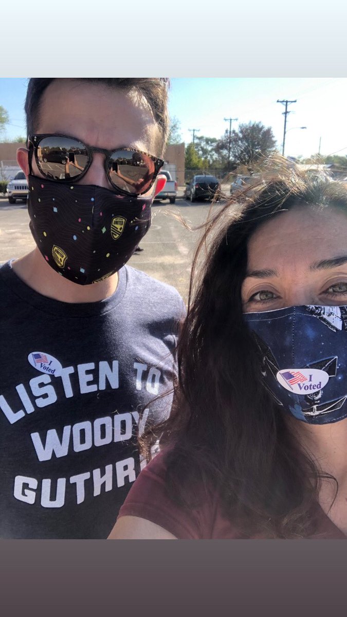 I chose the most appropriate t-shirt I had for the occasion of voting for <a href="/JoeBiden/">Joe Biden</a>, <a href="/benraylujan/">Ben Ray Luján</a>, @Deb4CongressNM and myself! Thanks <a href="/WoodyGuthrieCtr/">Woody Guthrie Center</a>!