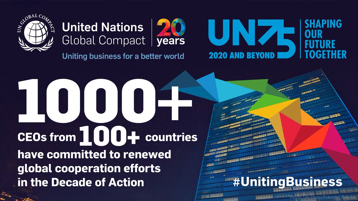 1000+ CEOs from 100+ countries have committed to renewed global cooperation efforts to steer the world onto a more equitable, inclusive and sustainable path. 

Learn what it means to be #UnitingBusiness for a better world: unglobalcompact.org/news/4589-09-2……