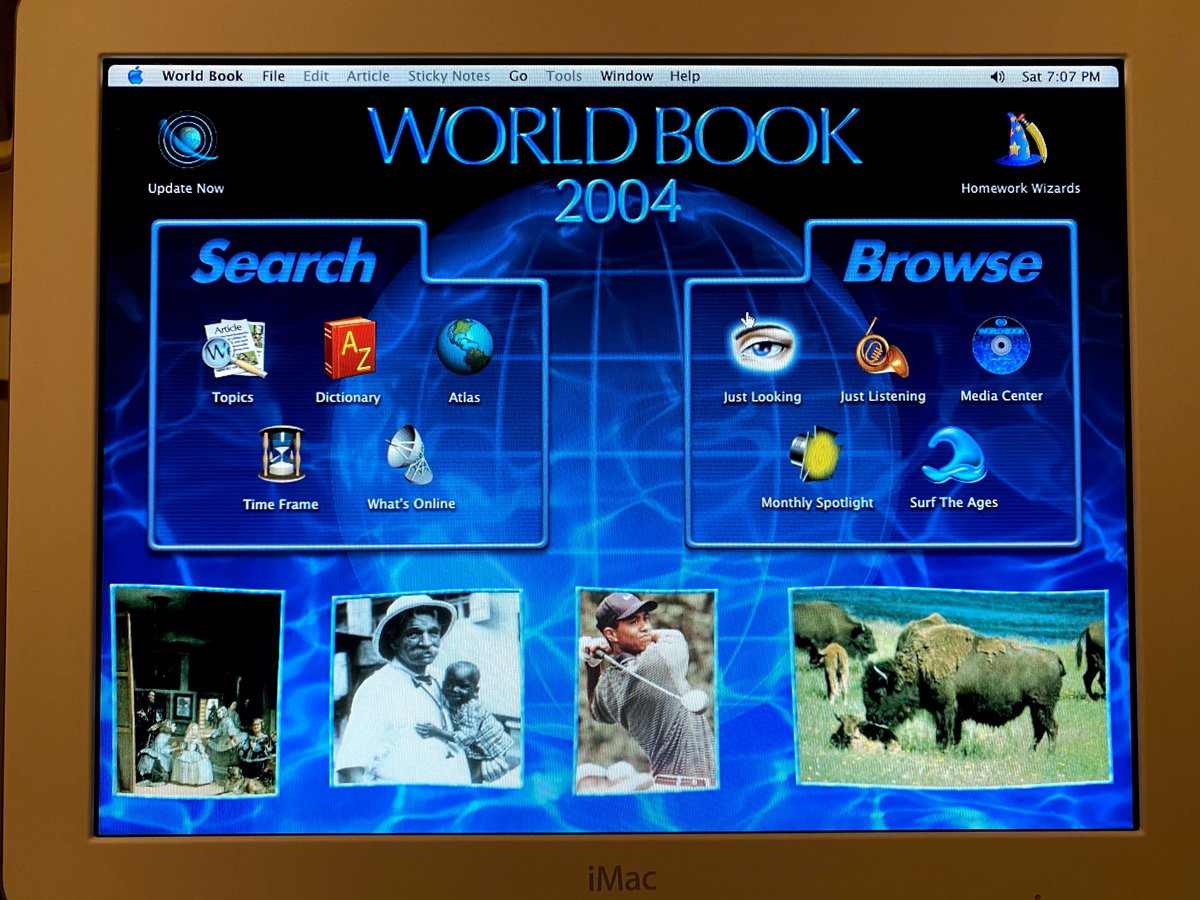 Sorry, y'all. I disappeared for a while because I was busy checking out the World Book 2004 software. This is incredible: it's a whole CD-ROM full of knowledge. Literally tens of thousands of articles. I'm learning so much.