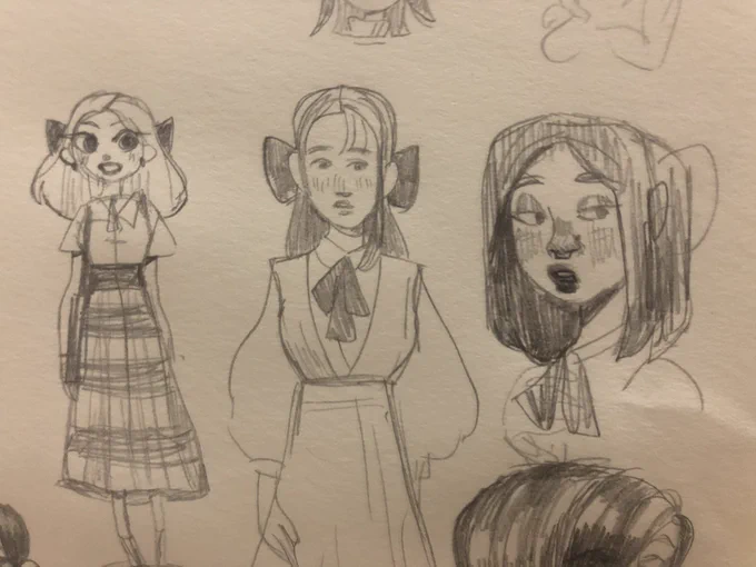 doodles and chara concepts for a mini comic... been a while since I've sketched out traditional! 