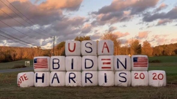 Holiday Brook Farm in Dalton, MA, made a #BidenHarris2020 sign out of hay bales.

A radical trump terrorist burned it down.

Please tweet this image.
Let the #TrumpTerrorists know this is not ok.

#vote #VoteBidenHarris2020 
#DaltonFire #HolidayBrookFarm

wwlp.com/news/local-new…