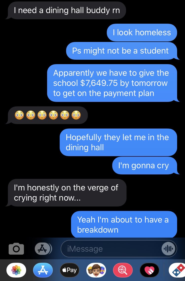 Now back at school, I find out my loans didn’t go through, and there’s no way for me to pay for classes. One girl Devon jumps at the opportunity to kick me out.