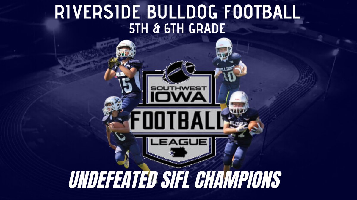 Congratulations to the 5th &amp; 6th grade Bulldogs on their Southwest Iowa Football League championship!

#CutTheRopes | #11/19 | #RivFootball