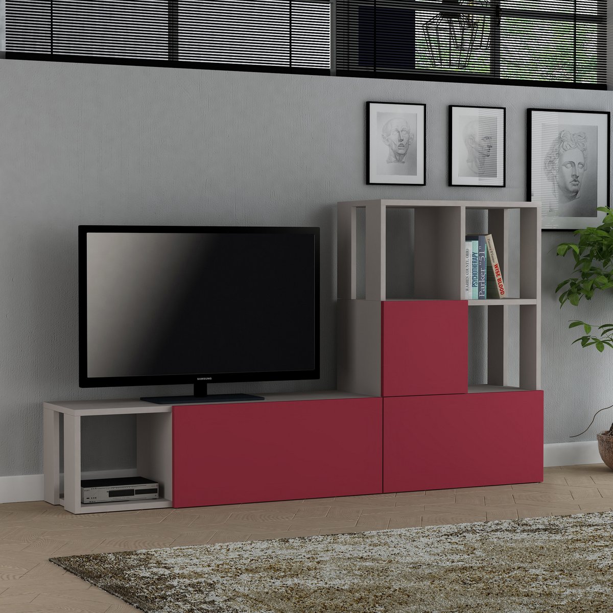 DoseModern's tweet image. Today, we’re back at it again with another amazing TV Unit design! Come get our GUDA Light Mocha and Claret Red TV Unit for only $579.40! #doseofmodern LINK: bit.ly/36TTO6D