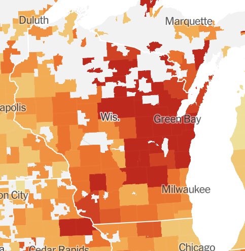PuckinHostile's tweet photo. Not that you should need more reasons to stay away from WI, but......
#SuperSpreaderState https://t.co/5T3M4A5KkY