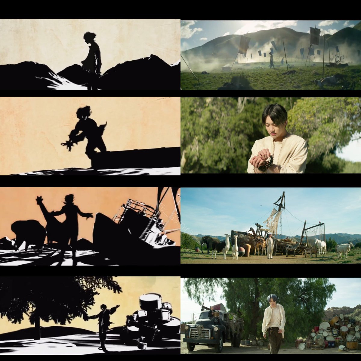 The scenes that we see during  #MapOfTheSoulOne 1st VCR are related to ON official MV, like you can see.