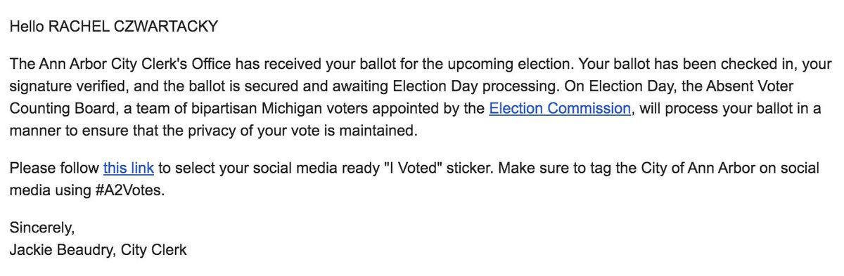 rachel221's tweet image. woohoo! #A2Votes