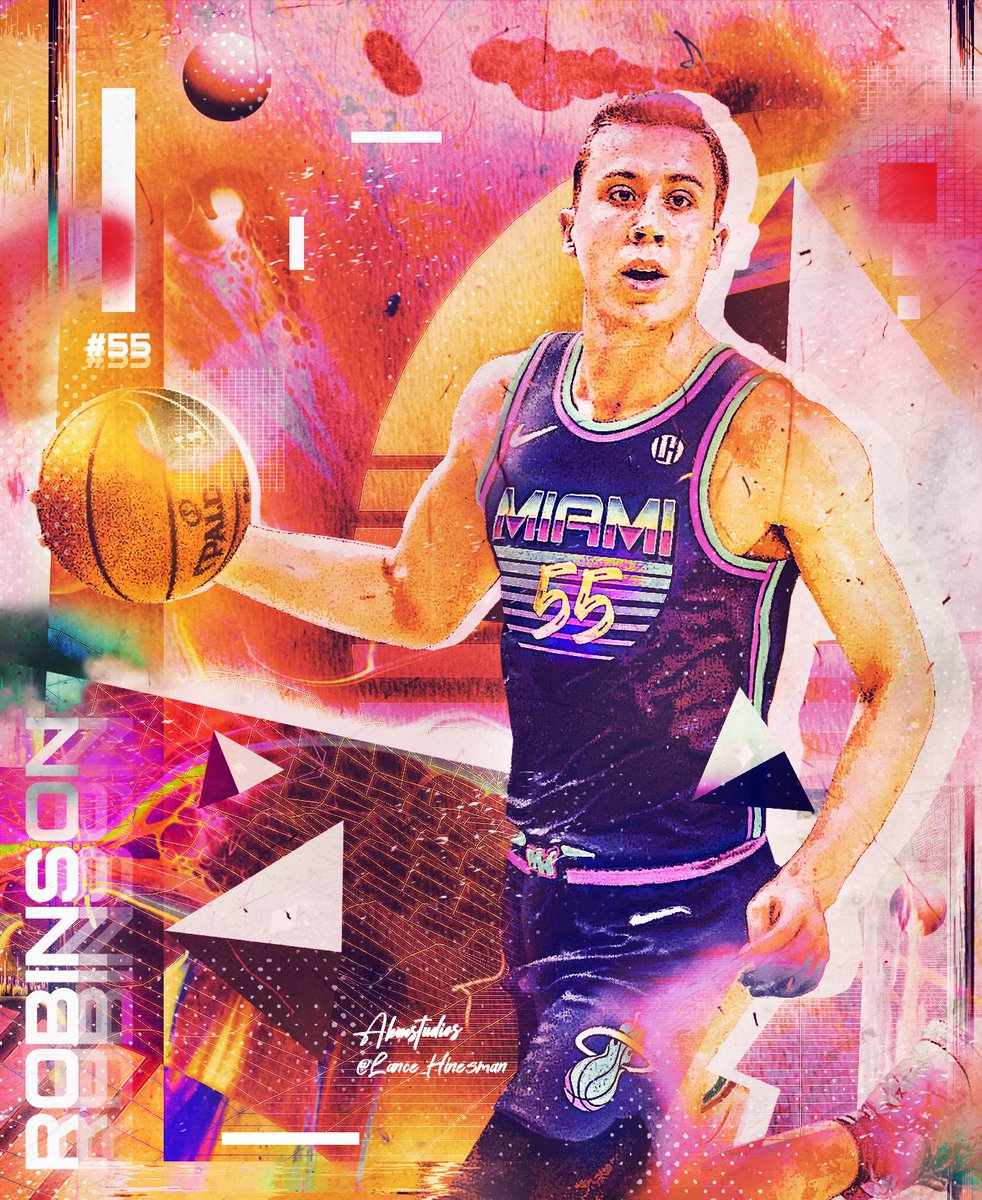 Lance_Hinesman's tweet photo. Duncan Robinson artwork and Heat jersey concepts (collab w/ @akmstudiosig) #smsports https://t.co/3j0li0Qg7J
