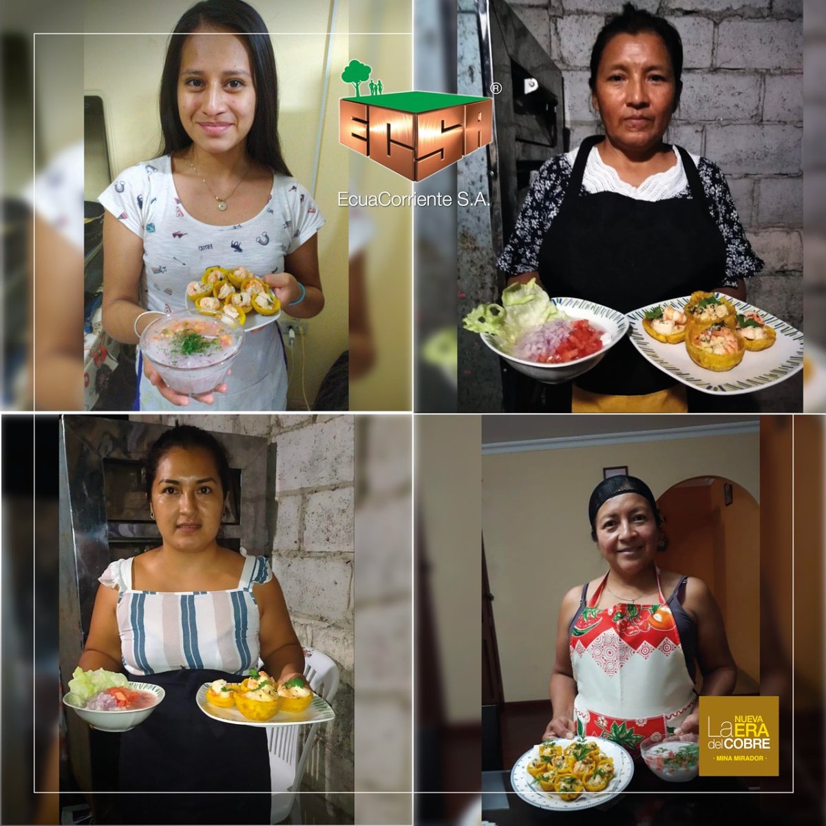 EcuaCorrienteSA's tweet photo. #MiradorEstáContigo 🤝🏻 I Habitantes de la parroquia #Tundayme participan activamente del taller virtual de cocina 👩‍🍳 y repostería👨‍🍳  tradicional del #Ecuador, organizado por la empresa EcuaCorriente S.A. y el GAD Parroquial. 1/2 https://t.co/O8l9Ro0hN0