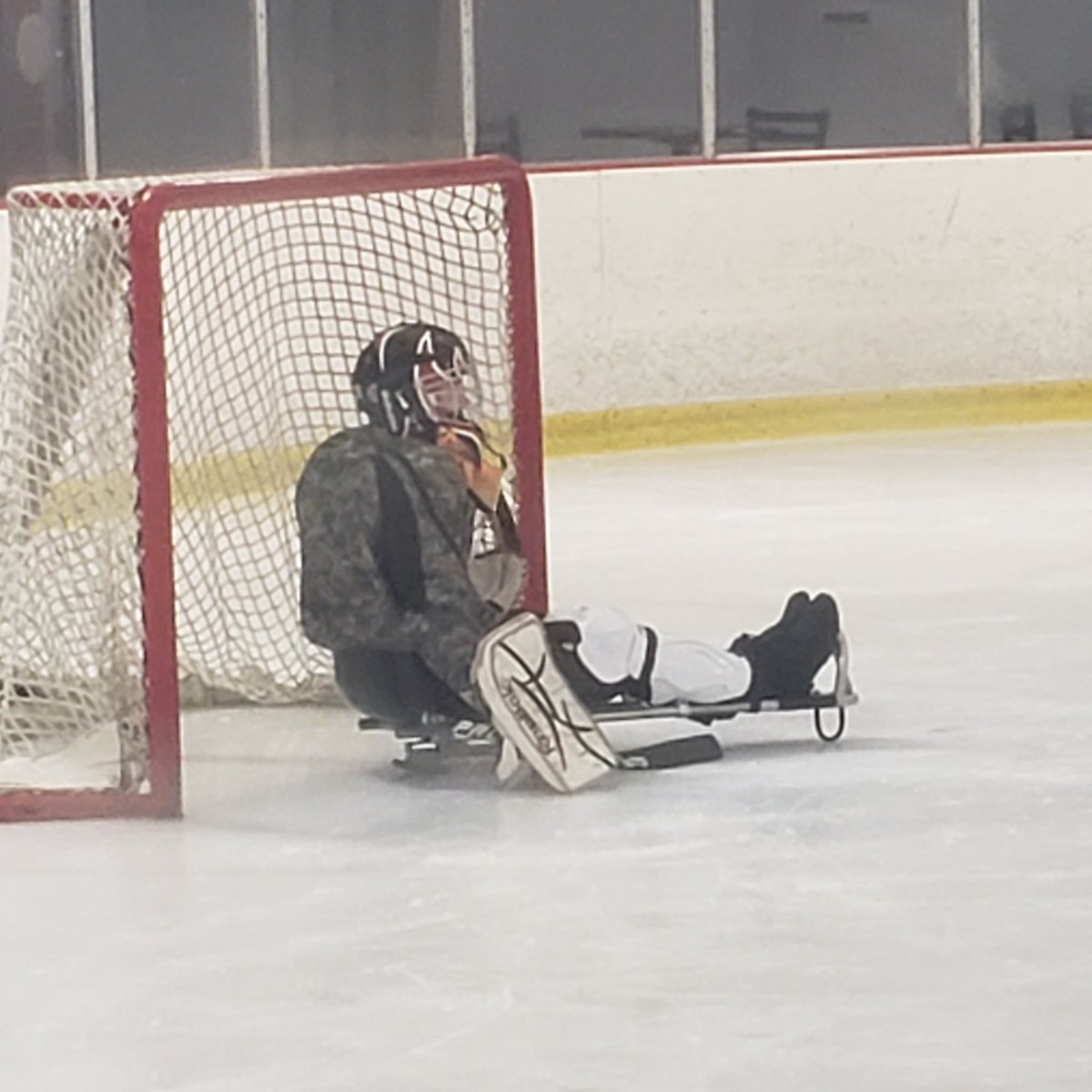 ShowingStripes's tweet photo. Thank you to the Indy Sled Hockey team team, Coach Duane Weber, and all the assistants for having me out again and welcoming me to try the goalie position. Looking forward to getting some tips from their goalie, Scott Wade, next week.

#sledhockey #adaptivesports #indysledhockey https://t.co/P1pKZftv3n
