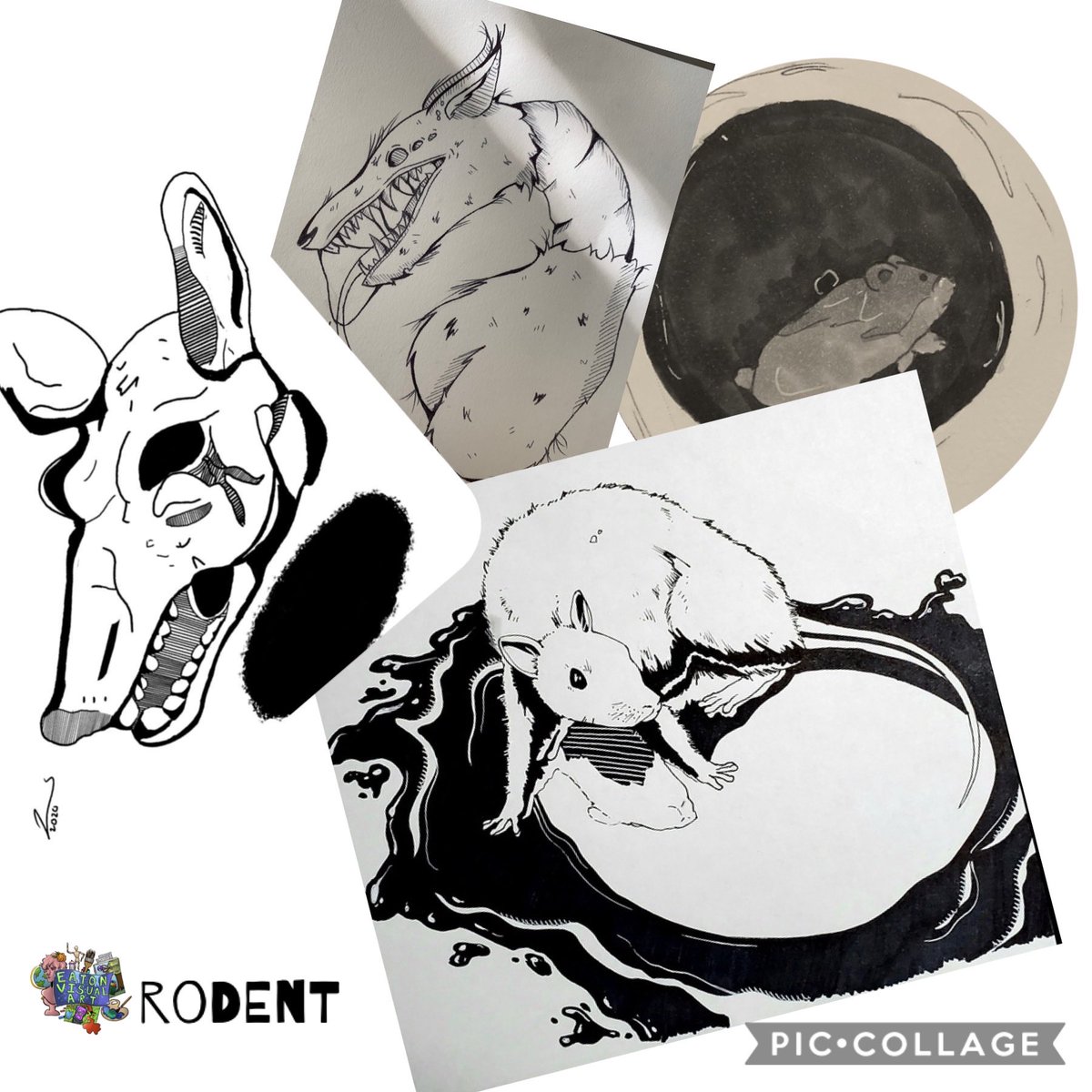 EatonVisualArt's tweet photo. #EatonInktober #inktober2020 @EatonHighSchool Inktober week one #districtofdistinction @NISDFineArts https://t.co/7xq5CS7Kyz