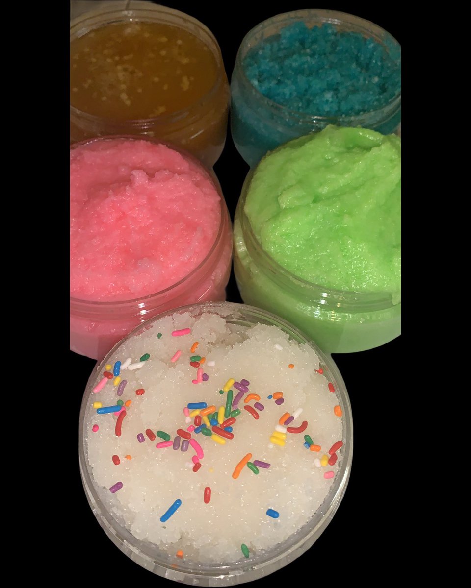 Sugar scrubs. Yes they smell just as amazing as they look. 

#bodybutter #skincare #bodybutters 
#sheabutter #bodyscrub #naturalskincare #bodycare #healthyskin #whippedbodybutter #skin #Dmvboutique #blackownedbusiness #smallbusinessowner #explore #explorepage #trending #viral
