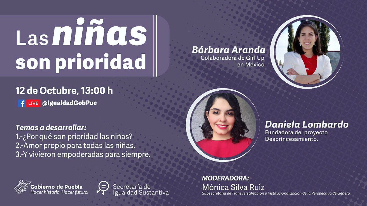 DesprincesaMX's tweet photo. Nuestra Fundadora y Directora Daniela Lombardo estará platicando con Bárbara Aranda de @GirlUpMexico 💜 no se lo pierdan. https://t.co/Ufv8W0ANHf