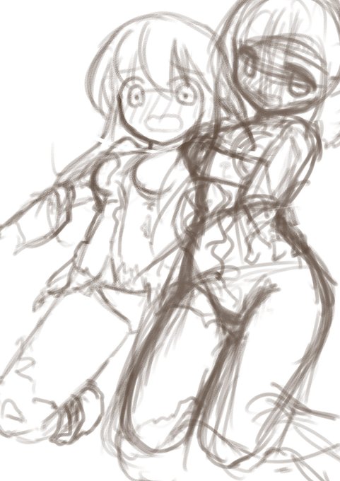 #このタグを見た人はラフ画とその完成絵を見せる 
ラフの線がきたない…w 