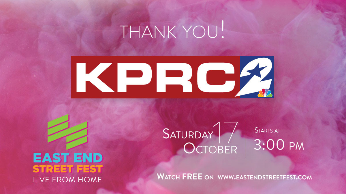 eastendstfest's tweet photo. Team @KPRC2 is kindly supporting us this year again. Thanks so much for joining the East End Street Fest: Live From Home on Oct. 17. #EESF @KPRC2Justin https://t.co/hkXG16RZe8
