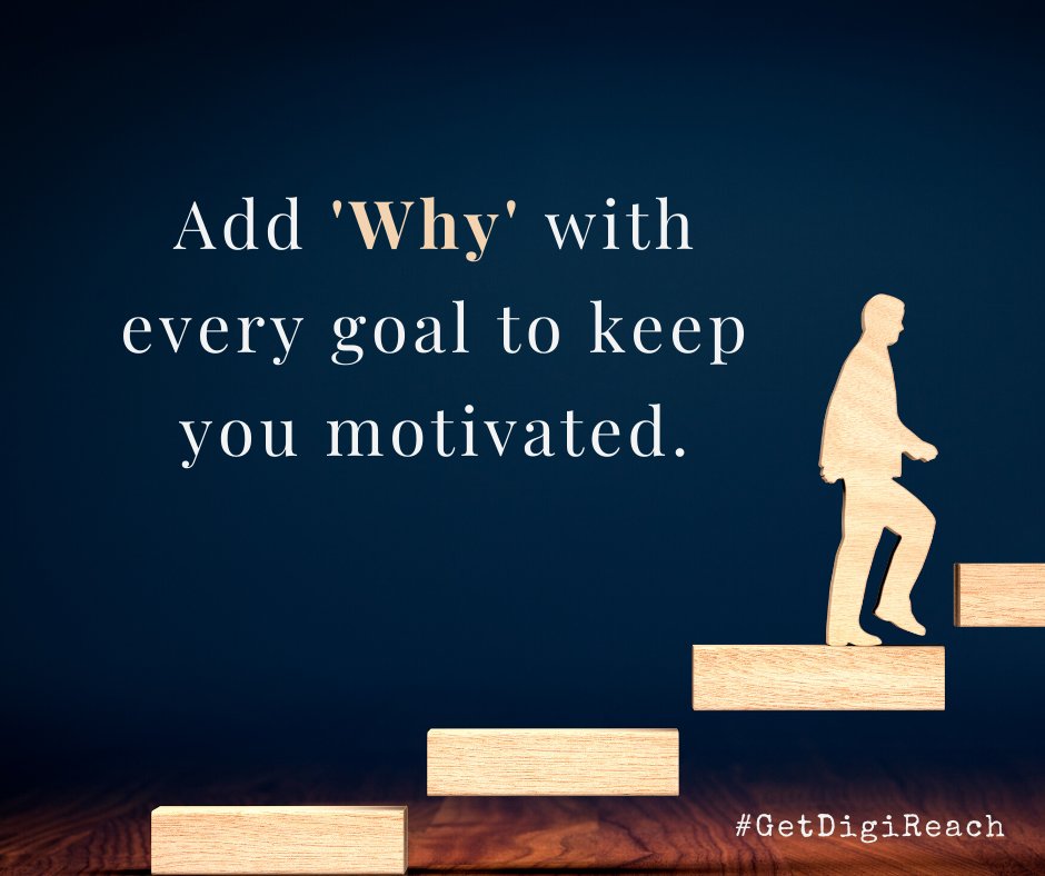 ReasonRena's tweet photo. Every person has a goal for a reason.
I want to become a successful business person, but why?
I want to buy this car, but why?
Add your WHY along with your goal to help you stick to your goals no matter what.
#GetDigiReach #MondayMotivation #Entrepreneurs #Startups https://t.co/lR8B4wFyFo