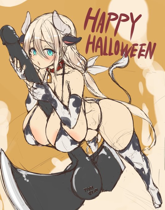 早起きしてハロウィンイラストカラーラフ描いた。
ミノタウロス(メスのすがた)
巨大な斧が武器だよ、悪い奴はやっつけた後にお尻の穴に柄の方ををぶっさしてお仕置きだ٩( 'ω' )و 