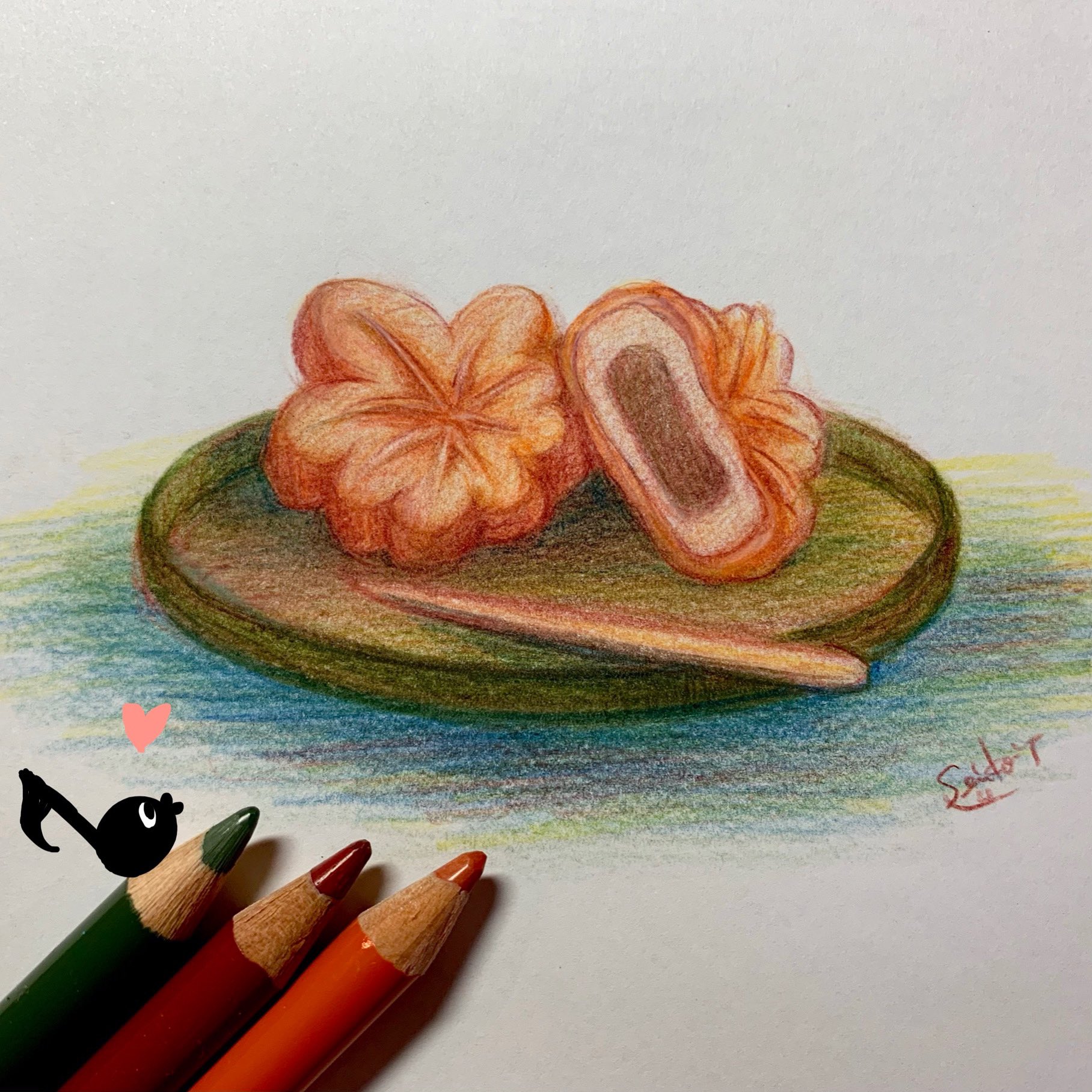 田口 誠子 昨日のインスタライブで描いたミニもみじまんじゅう お話楽しかったです ありがとう もみじまんじゅう もみじ饅頭 紅葉 Maple もみじ 美味しい 和菓子 Japanesesweets Sweets 色鉛筆イラスト 色鉛筆 お絵かき